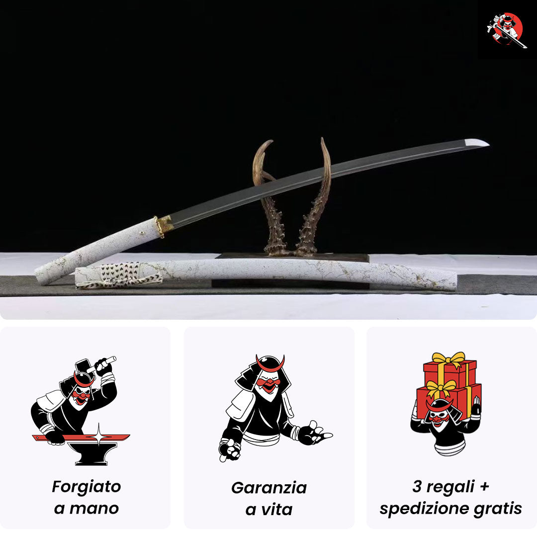 Katana Ghost of Yotei Gilded Night bianco - Edizione limitata