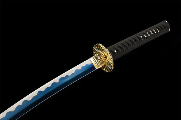 black and blue katana