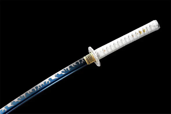Katana-Japonais-Dragon-Argente