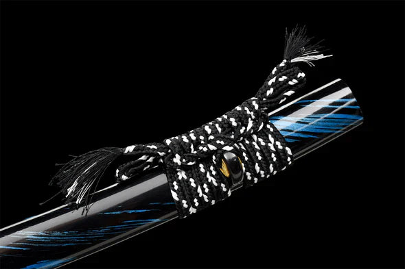 black and blue katana