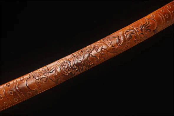 Saya-Dragon-Sculpte-Acier-T10-Hamon-Veritable