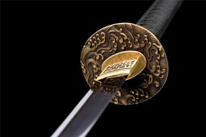 Tsuba-Demon-D-eau-Acier-Damas