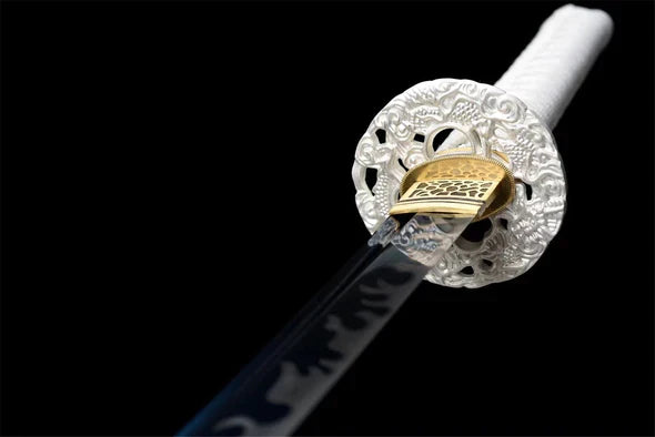 Tsuba-Dragon-Argente