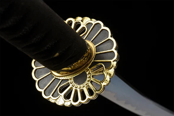 black and blue katana