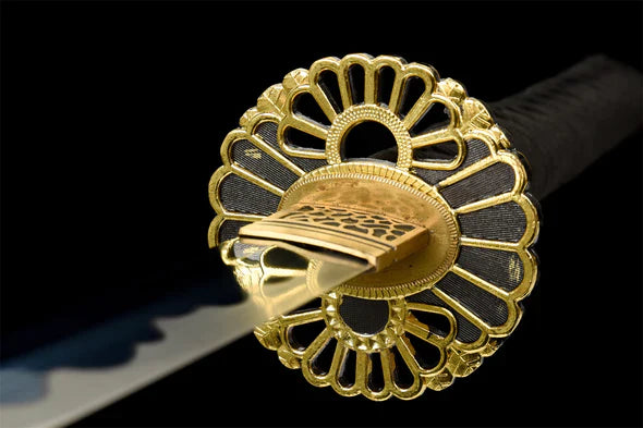 black and blue katana