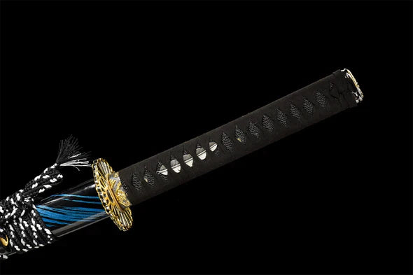 black and blue katana