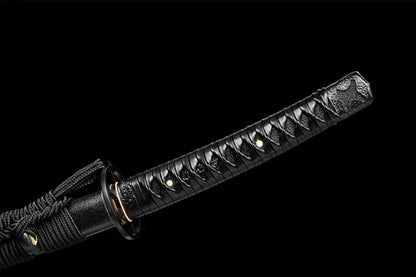 Tsuka-Rurouni-Kenshin-Noir-Acier-T10-Hamon-Veritable